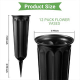 20 Pack Cemetery Vases with Spikes,Plastic Vases for Flowers,Grave Decorations for Cemetery,Memorial V1370-AZ4-07985