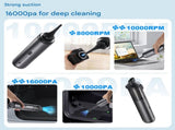 Portable Cordless Handheld Vacuum Cleaner - 16000Pa Suction, 3x2000mAh Battery, Multiple V888-ELOSUNG29820