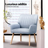 Artiss Armchair Fabric Blue Grey Sebastini UPHO-C-ARM-5098-GY