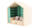 Anxiety Book Shelf Shake Away Your Anxiety Handcrafted Doll House Decoration Wooden Miniature V1294-YM0901-3115240100211