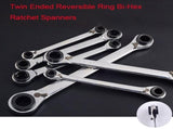 4 in 1 Ratchet Spanner, Double Headed Ratchet Wrench Ratcheting Spanner for Motor Mechanics, Motor V1369-AZ3-W-21413