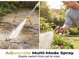 Heavy Duty Brass Garden Hose Nozzle, High Pressure Water Spray Wand with Adjustable Flow for Car V1366-AZ2-W-23478