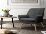 Artiss Armchair Linen Fabric Anne Charcoal UPHO-B-ARM04-CHA