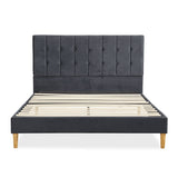 Levede Fabric Bed Frame Double Mattress Grey BF1041-D-GY