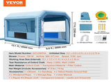 Inflatable Paint Booth, 13.1 x 9.8 x 9 ft Inflatable Spray Booth, with 750W Powerful Blower and Air V952-C13109FT3750WIIEBV3