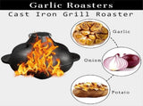 Garlic Roaster Cast Iron Pan with Dual Handles for Grill and BBQ, Pre-Seasoned, Oven Safe V1366-AZ2-W-15901