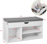 Padded Shoe Bench Lift Up Storage V178-65786