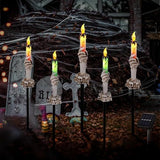 Halloween Pathway 5 Pack Candle Skull Hand Candle Holder, Waterproof Solar Halloween Led V1107-129-88248