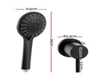 Cefito 4.5" Handheld Shower Head Round with Wall Twin Swivel Bathroom Tap SHOWER-A4-RO-BK-TAP-RO