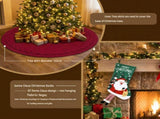 Knitted Christmas Tree Skirt & Santa Stocking Combo Set Festive Holiday Home Decor Reusable Xmas V888-ELOSUNG54465