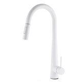 Matte White 2 Modes Spray Kitchen Mixer Pull Out Sink Tap Laundry Swivel Faucet V1233-KRD5152W