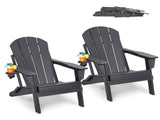 Adirondack Chair Plastic, Set of 2 All-Weather Portable Folding Fire Pit Chair, Outdoor Adirondack V952-SLADLDKYHSKZUB86TV0