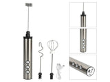 Stainless Steel Milk Frother, USB Charging, Handheld Electric Egg Beater for Home Kitchen V1263-JX-2936