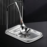 2X Cooking Spoon Rest with Lid Holder, Kitchen Utensil Rest with Drip Pad,Countertop Organiser Rack V1369-AZ3-W-11438