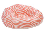 Inflatable Chair PVC Wave Strip Pattern Ergonomic Desig Minimalism Inflatable Beanbag Chair Pink V1294-YM0901-3116240034712