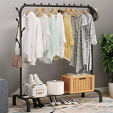 Black Heavy Duty Clothes Rail Rack Hanging Garment Display Stand Shoe Storage Shelf V201-QHGMMOREONE033