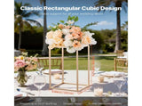 Wedding Flower Stand, 10PCS 40cm Column Flower Stand, Floral Stands with Acrylic Laminate, Gold V952-HLHJLFT10J40F3YRH001V0