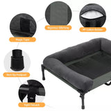 P&P Pet Cot with Bolster Support and Breathable Mesh Design for Dogs to Lounge V767-P-XD128-GY-XLG1