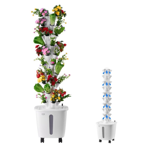 VEVOR Hydroponic Growing System, 50 Pods Vertical 10 Tiers Hydroponic Tower, Rolling Hydronic Garden V952-TSSPZZXTWSZDQYEM0V3