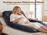 Giselle Bedding Pregnancy G-Shaped Full Body for Back and Belly Support Maternity PILLOW-MAT-J-VEL-GY