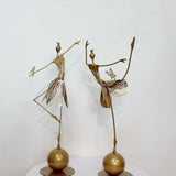 Metal Dancing Garden Girl Statues-Waterproof Outdoor Yard Decor for Garden,Pathway,or V1366-AZ2-W-16413