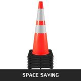 6Pack 36" Traffic Cones, Road Parking Cone with Black Weighted Base, PVC Orange Traffic V952-36INHDBJMLZ6PCS01V0