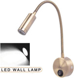 12V RV Boat Wall Lamp Flexible Gooseneck Touch Control Switch LED Reading Light V1188-WSZ-A-2184