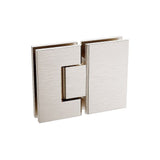100x70cm Corner Frameless Shower Screen with Nickel Wall Channel and Floor F-Bracket and Brass V63-875651