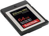 SanDisk 64GB Extreme PRO CFexpress Card Type B - SDCFE-064G-GN4NN READ 1500 MB/S WRITE 800MB/S V28-FFCSAN64GCFEGN4NN