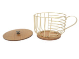 Coffee Pod Holder Iron Large Capacity Space Saving Wooden Base Coffee Pods Storage Organizer for V1294-YM0710-3118230284311