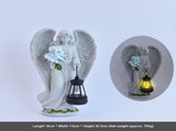 Solar Resin Standing Angel Garden Light - Outdoor Waterproof Angel Statue with Warm Solar Lantern, V888-ELOSUNG55518