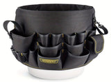 Black bucket organizer, storage, heavy duty organizer, multiple pockets, DIY V1106-148-SIL-80786