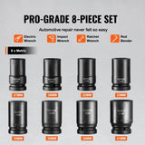 Impact Sockets Set 8pcs 6-Point 1" Drive Bit Ratchet Tool Kit Case V952-CJTTZJ1CRMO8V7TC1V0
