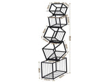 Artiss 5-Tier Bookshelf Metal Geometric Display Shelf Storage Organizer Black FUR-AA-DSHELF-5T-BK