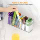 Adjustable Compartment Organizers Clear Acrylic Storage Box With 6 Spacious Divider Sections for V1370-AZ4-12743