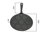 SOGA 2X 23cm Cast Iron Takoyaki Fry Pan Octopus Balls Maker 7 Hole Cavities Grill Mold ZPAI022X2