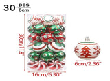30Pcs Ball Ornaments, Red and Green Ornaments, Tree Decorations, 2.4in V1192-AZ-W-20974