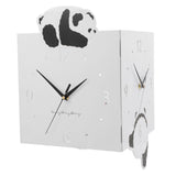 Double Sided Corner Wall Clock Metal Square Cute Panda Decorative Modern Silent Wall Clock with Non V1294-YM0901-3115240010211