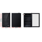 Devanti 98L Bar Fridge Glass Door Mini Fridges Freezer Black BF-D-98L-BK