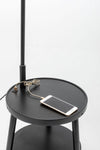 Naples Tripod Floor Lamp Shelf Storage Drawer Bed Side Table Light w/ USB Charger V563-75175