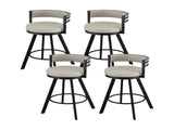 Artiss Bar Stools Set of 4 Swivel Kitchen Chair Metal Counter Beige Leather BA-TW-W0098-BGX4
