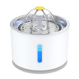 2.4L Pet Water Fountain - USB Powered Cat Water Dispenser with Filter and Flower Spout - Stainless V1259-PET-02-FOUNTAIN-GRY