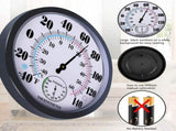Indoor Outdoor Thermometer Hygrometer - 10 Inch Outdoor Thermometer for Patio,No Battery Needed V1370-AZ4-08244