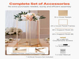 Wedding Flower Stand, 10PCS 60cm Column Flower Stand, Floral Stands with Metal Laminate, Gold V952-HLHJLFT10J60IFM47001V0
