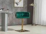 SERENIT Modern Velvet Breakfast Bar Stools Swivel Barstools Adjustable Counter Stools with Backrest V255-GP1782R-GREEN