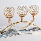Gold Candle Holders for Table Centerpiece, 3 Arms Metal Candlestick Holders for Home Decor, Wedding, V1369-AZ3-W-00587