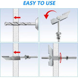 12 Pcs M8 Heavy Duty Toggle Anchors in Carbon Galvanized Steel Spring Anchors Ceiling Mounting for V1237-MS-626-448