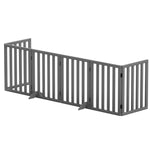 i.Pet Dog Playpen Enclosure 6 Panel Pet Fence Wooden Play Pen PET-GATE-WOOD-60-GR