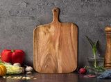 Wood Cutting Board with Handle,16.1x4.7in Solid Wood Chopping Board for Meat Cheese Bread V1369-AZ3-W-14884