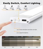 60cm silver LED light strip, wireless magnetic under-cabinet lighting, USB rechargeable, suitable V1197-DJ-071603